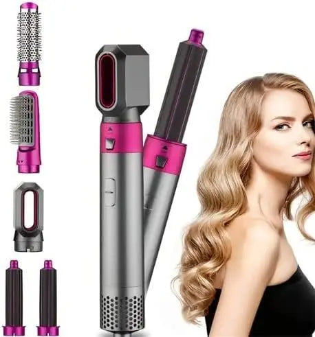 5 in 1 Hair Dryer Hot Comb Set Curling Iron Hair Straightener Digital-dream