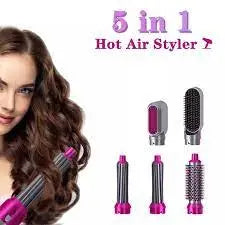 5 in 1 Hair Dryer Hot Comb Set Curling Iron Hair Straightener Digital-dream